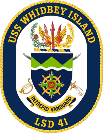 Coat of arms (crest) of the Dock Landing Ship USS Whidbey Island (LSD-41)