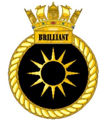 Coat of arms (crest) of the HMS Brilliant, Royal Navy