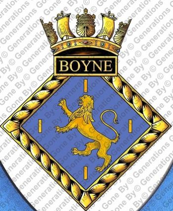 Coat of arms (crest) of the HMS Boyne, Royal Navy