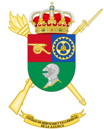 Coat of arms (crest) of the Logistics Services and Mechanical Workshops Unit 112, Spanish Army