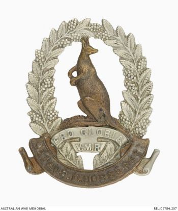 Coat of arms (crest) of the 9th Australian Light Horse Regiment (Victorian Mounted Rifles), Australia