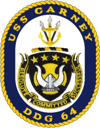 Coat of arms (crest) of the Destroyer USS Carney