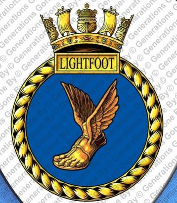 Coat of arms (crest) of the HMS Lightfoot, Royal Navy
