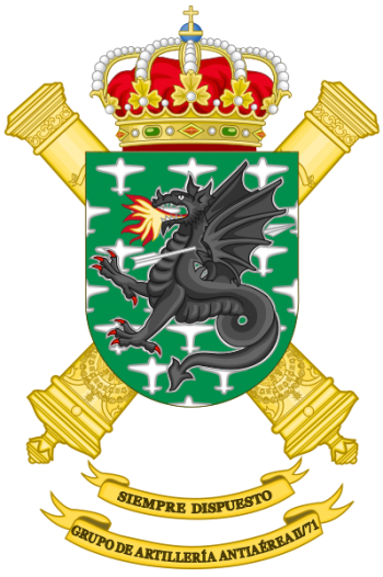 Coat of arms (crest) of the Air Defence Artillery Group II-71, Spanish Army