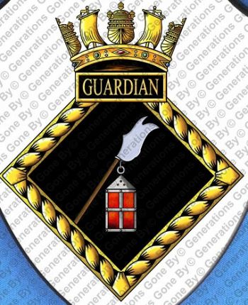 Coat of arms (crest) of the HMS Guardian, Royal Navy