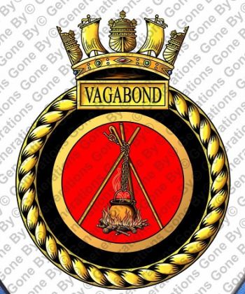 Coat of arms (crest) of the HMS Vagabond, Royal Navy