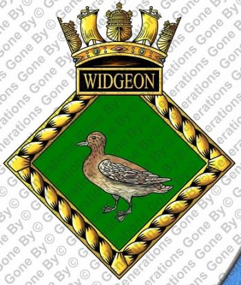 Coat of arms (crest) of the HMS Widgeon, Royal Navy