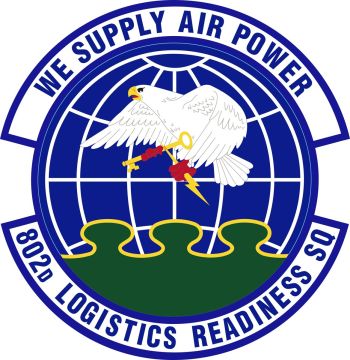 Coat of arms (crest) of the 802nd Logistics Readiness Squadron, US Air Force