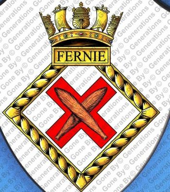 Coat of arms (crest) of the HMS Fernie, Royal Navy