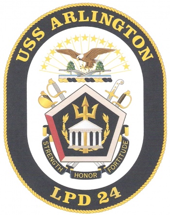 Coat of arms (crest) of the Ampibious Transport Dock USS Arlington (LPD-24), US Navy