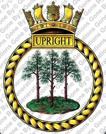 Coat of arms (crest) of the HMS Upright, Royal Navy