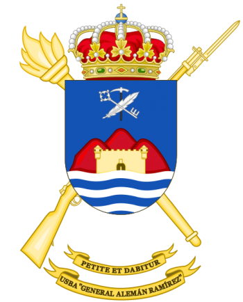 Coat of arms (crest) of the Base Services Unit General Alemán Ramirez, Spanish Army