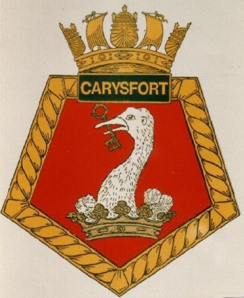 Coat of arms (crest) of the HMS Carysfort, Royal Navy