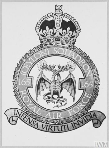 Coat of arms (crest) of the No 165 (Ceylon) Squadron, Royal Air Force