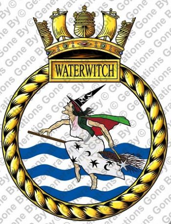 Coat of arms (crest) of the HMS Waterwitch, Royal Navy