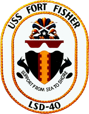 Coat of arms (crest) of the Dock Landing Ship USS Fort Fisher (LSD-40)
