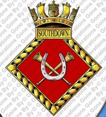 Coat of arms (crest) of the HMS Southdown, Royal Navy