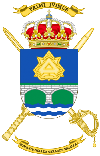 Coat of arms (crest) of the Melilla Construction Command, Spanish Army