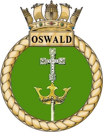 Coat of arms (crest) of the HMS Oswald, Royal Navy