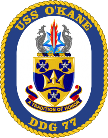 Coat of arms (crest) of the Destroyer USS O'Kane