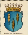 Wappen Freiherren von Colonge nr. 1702 Freiherren von Colonge