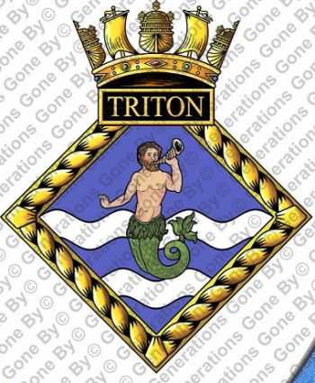 Coat of arms (crest) of the HMS Triton, Royal Navy