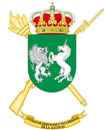 Coat of arms (crest) of the Logistics Services and Mechanical Workshops Unit 612, Spanish Army