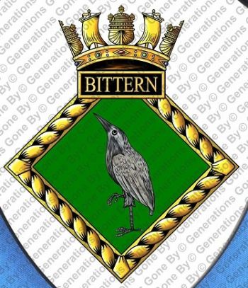 Coat of arms (crest) of the HMS Bittern, Royal Navy