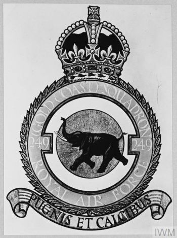Coat of arms (crest) of the No 249 (Gold Coast) Squadron, Royal Air Force