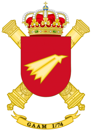 Coat of arms (crest) of the Air Defence Artillery Group I-74, Spanish Army