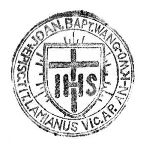 Arms (crest) of John Baptist Wang Zengyi
