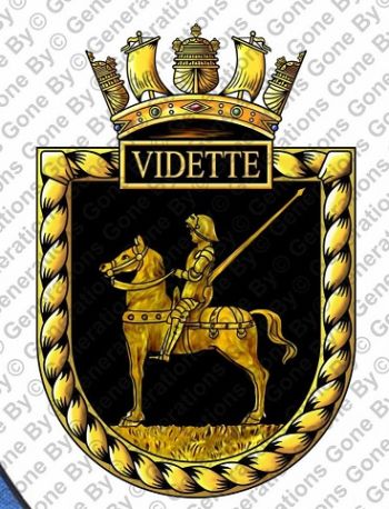 Coat of arms (crest) of the HMS Vidette, Royal Navy