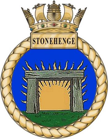 Coat of arms (crest) of the HMS Stonehenge, Royal Navy