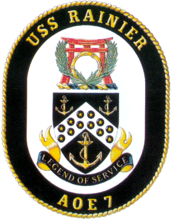 Coat of arms (crest) of the Fast Combat Support Ship USS Rainier (AOE-7)