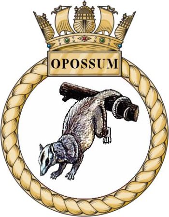 Coat of arms (crest) of the HMS Opposum, Royal Navy