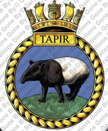 Coat of arms (crest) of the HMS Tapir, Royal Navy