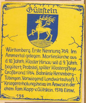 Wappen von Gültstein/Coat of arms (crest) of Gültstein