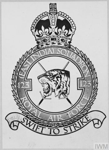 Coat of arms (crest) of the No 123 (East India) Squadron, Royal Air Force