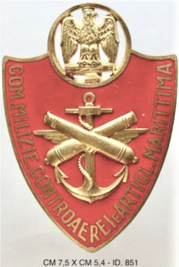 Coat of arms (crest) of the Anti Aircraft and Maritime Artillery Militia, MVSN