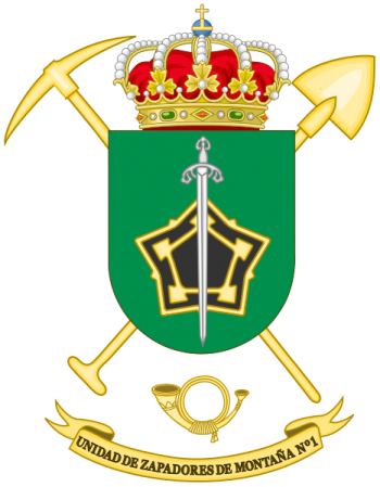 Coat of arms (crest) of the Mountain Sapper Unit No 1, Spanish Army