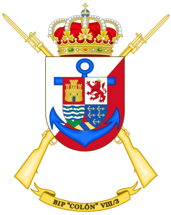 Coat of arms (crest) of the Protected Infantry Bandera Colón VIII-3, Spanish Army