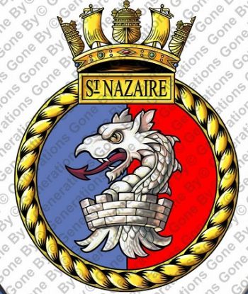 Coat of arms (crest) of the HMS St Nazaire, Royal Navy