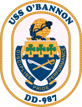 Coat of arms (crest) of the Destroyer USS O'Bannon (DD-987)