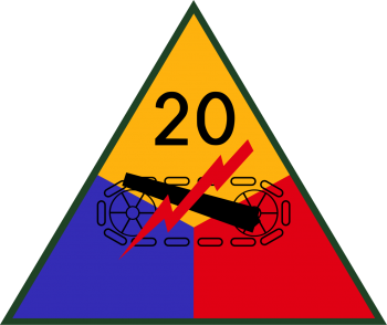 Coat of arms (crest) of 20th Armored Division, US Army