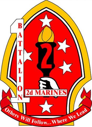 Coat of arms (crest) of the 1st Battalion, 2nd Marines, USMC