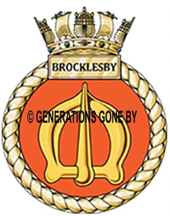 Coat of arms (crest) of the HMS Brocklesby, Royal Navy