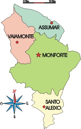 Mapa administrativo do municpio de Monforte