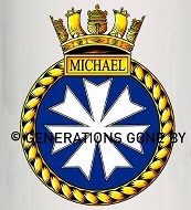 Coat of arms (crest) of the HMS Michael, Royal Navy