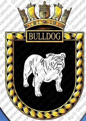 Coat of arms (crest) of the HMS Bulldog, Royal Navy