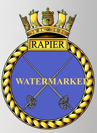 Coat of arms (crest) of the HMS Rapier, Royal Navy